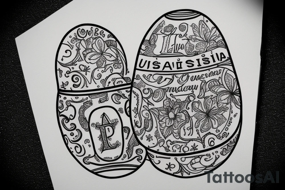 line drawing of an egg, with the word austria underneath tattoo idea