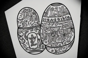 line drawing of an egg, with the word austria underneath tattoo idea
