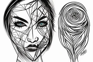 Single line half face tattoo tattoo idea