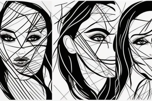 Single line half face tattoo tattoo idea