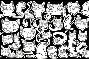 back of a black and white cat sitting tattoo idea