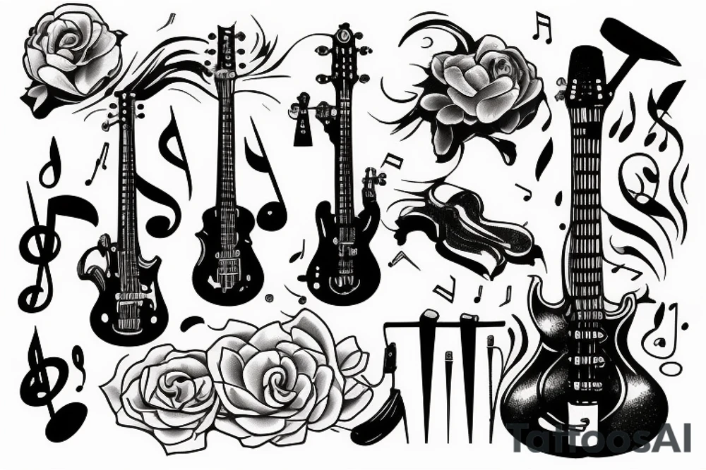 Sweeping musical sadness with hope tattoo idea