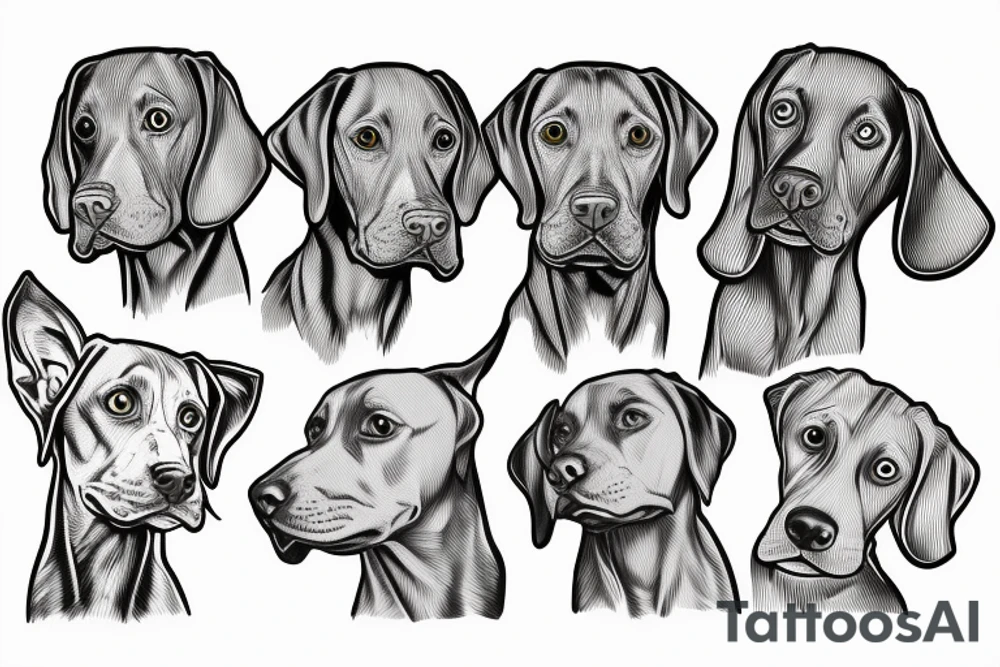 One line, vizsla dog tattoo idea
