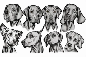 One line, vizsla dog tattoo idea