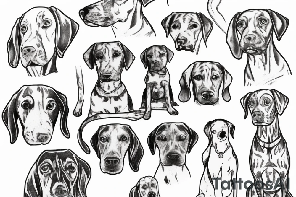 One line, vizsla dog tattoo idea