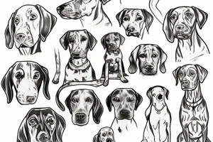 One line, vizsla dog tattoo idea