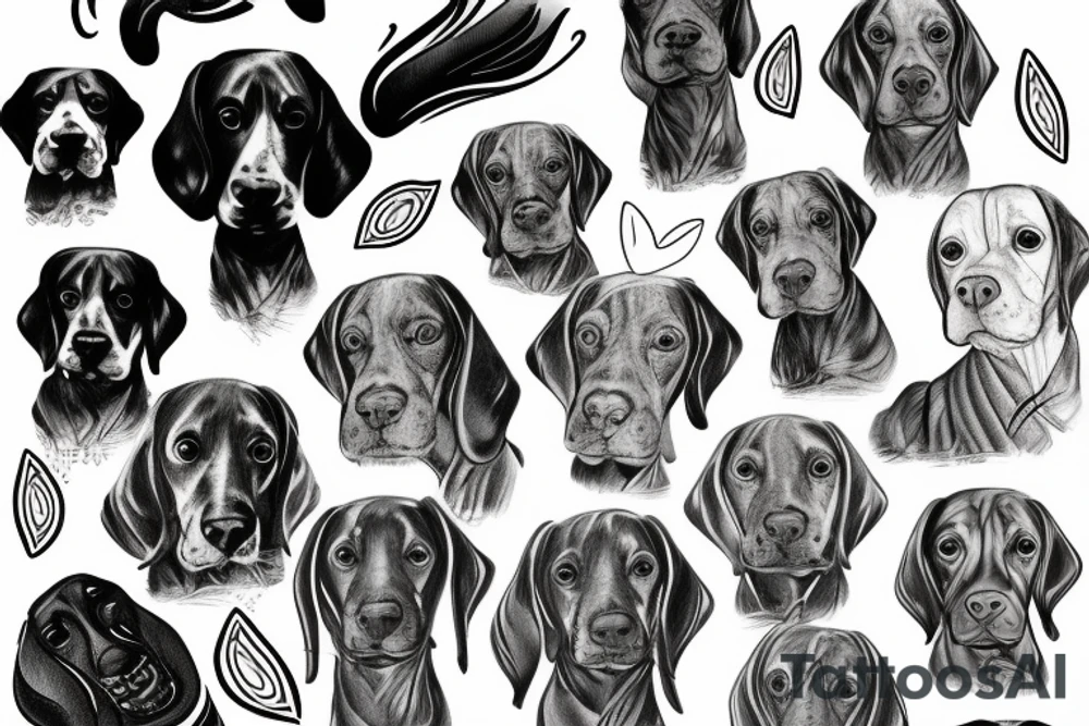 Oneline, vizsla dog tattoo idea