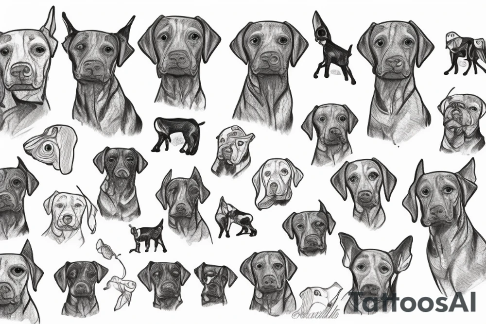 Oneline, vizsla dog tattoo idea