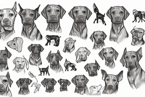 Oneline, vizsla dog tattoo idea