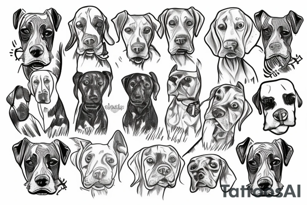 Outline, vizsla dog tattoo idea