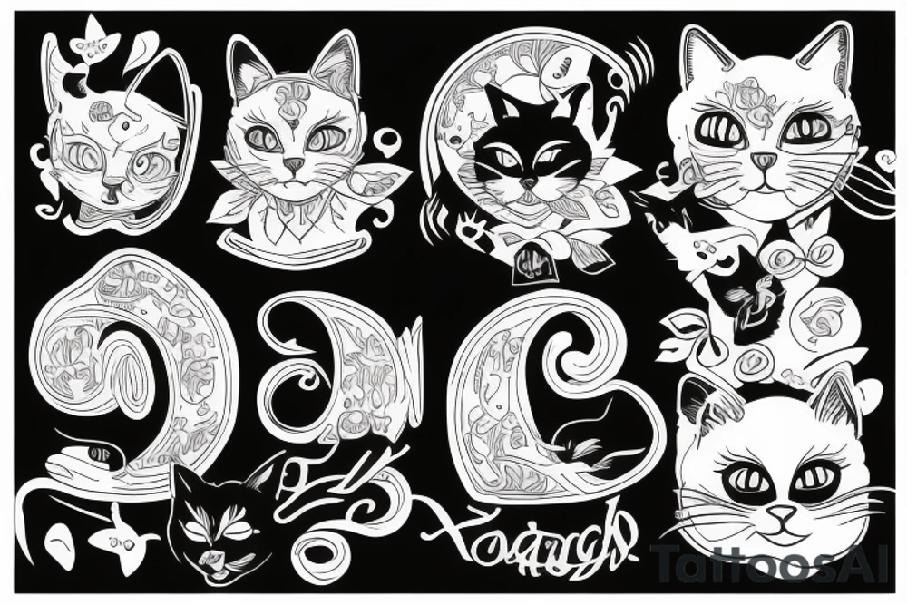 black cat tattoo idea