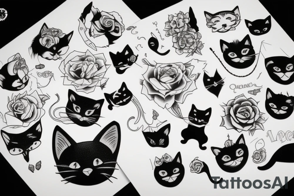black cat tattoo idea