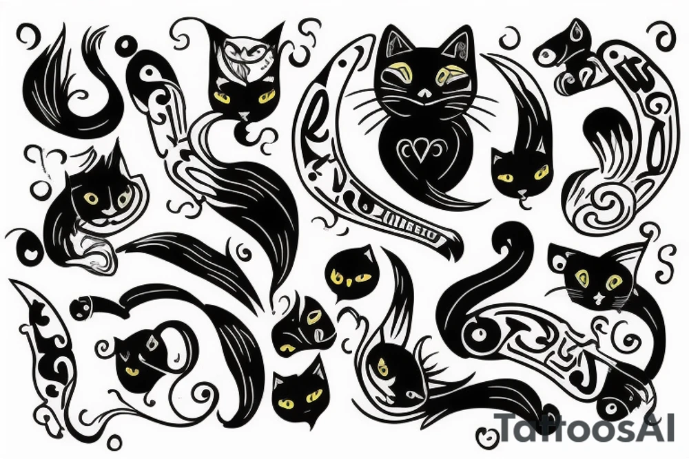 black cat tattoo idea