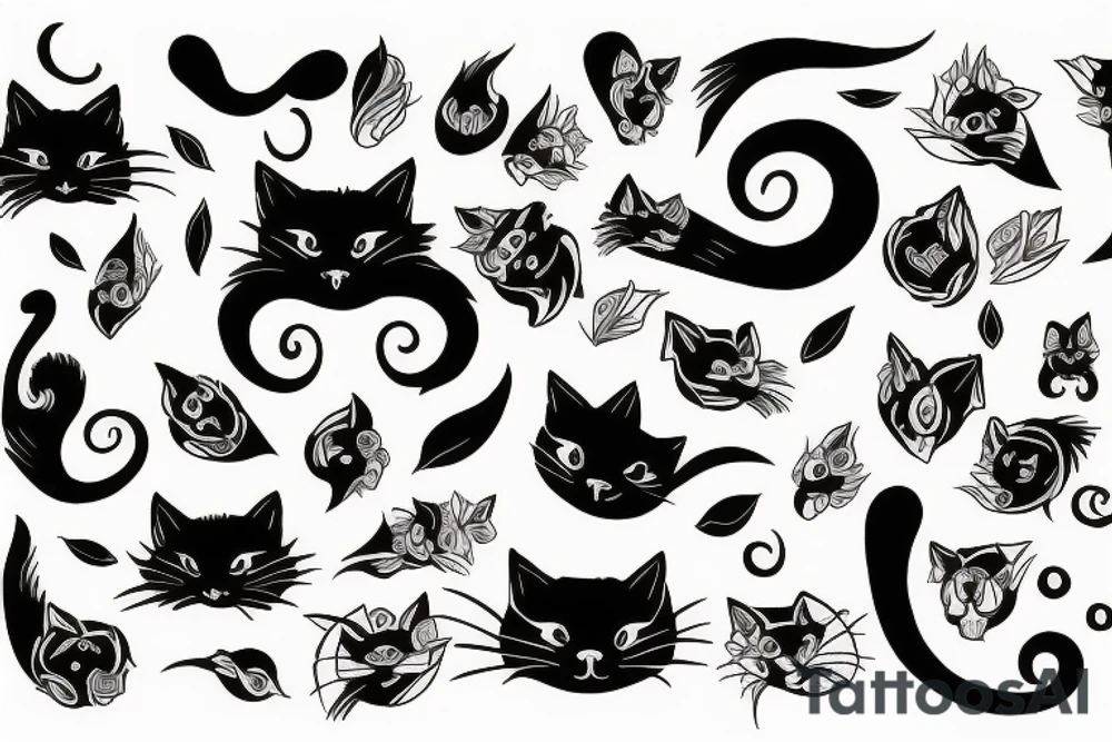 black cat tattoo idea