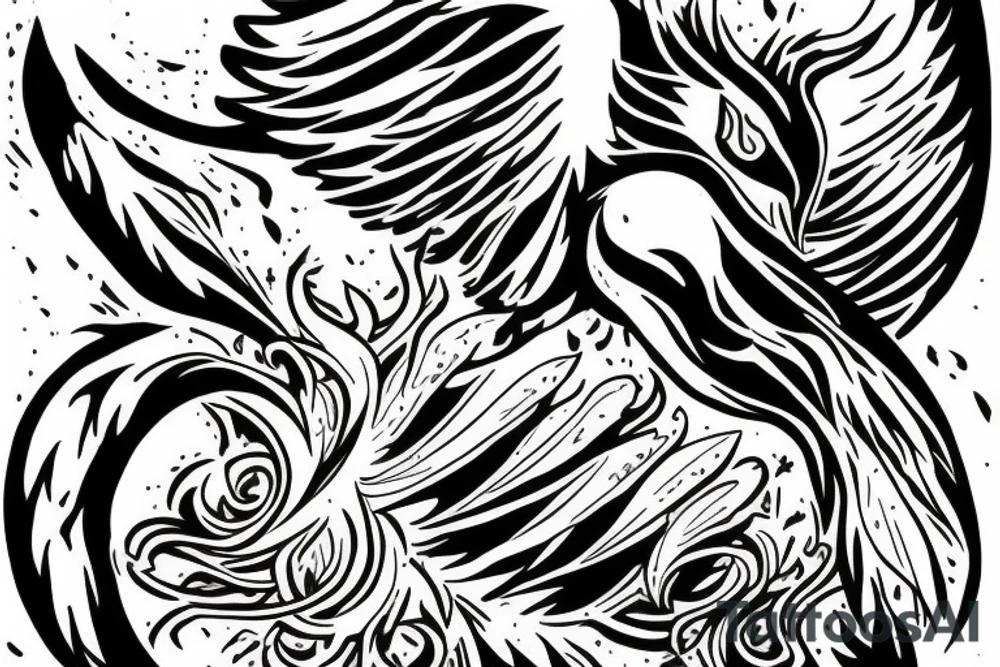 Phoenix rises up tattoo idea