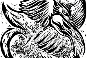 Phoenix rises up tattoo idea