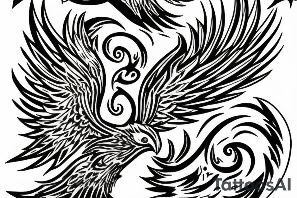 Phoenix rises up tattoo idea