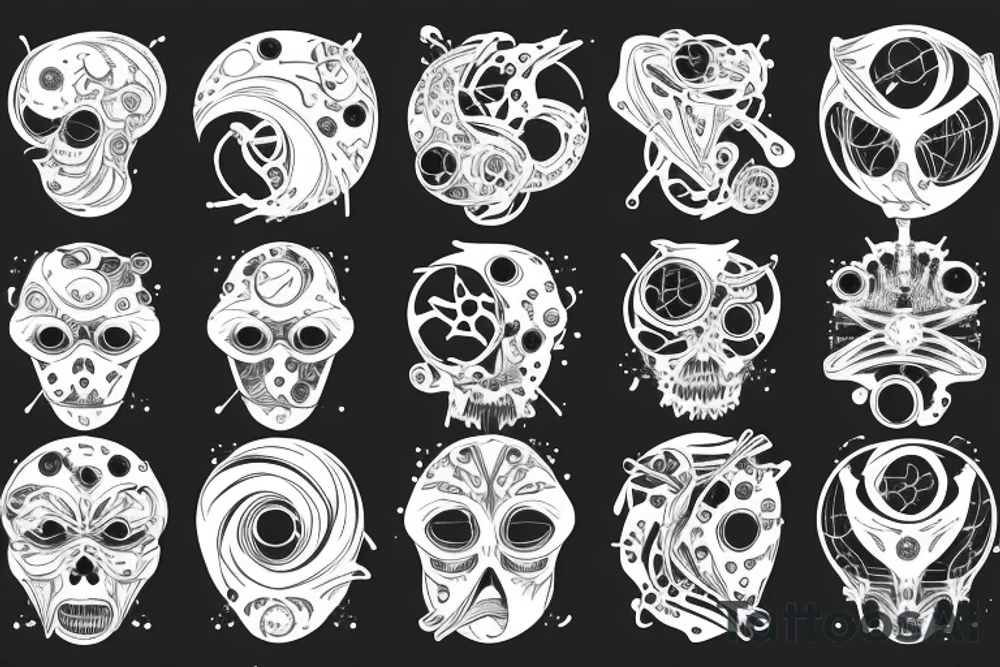 Concept quantumphysic, from atom to universe tattoo idea