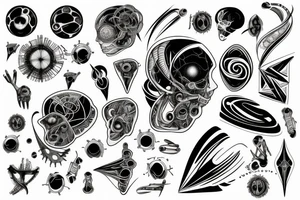 Concept quantumphysic, thin line, complicated tattoo idea