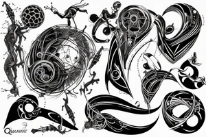 Concept quantumphysic, thin line, complicated tattoo idea