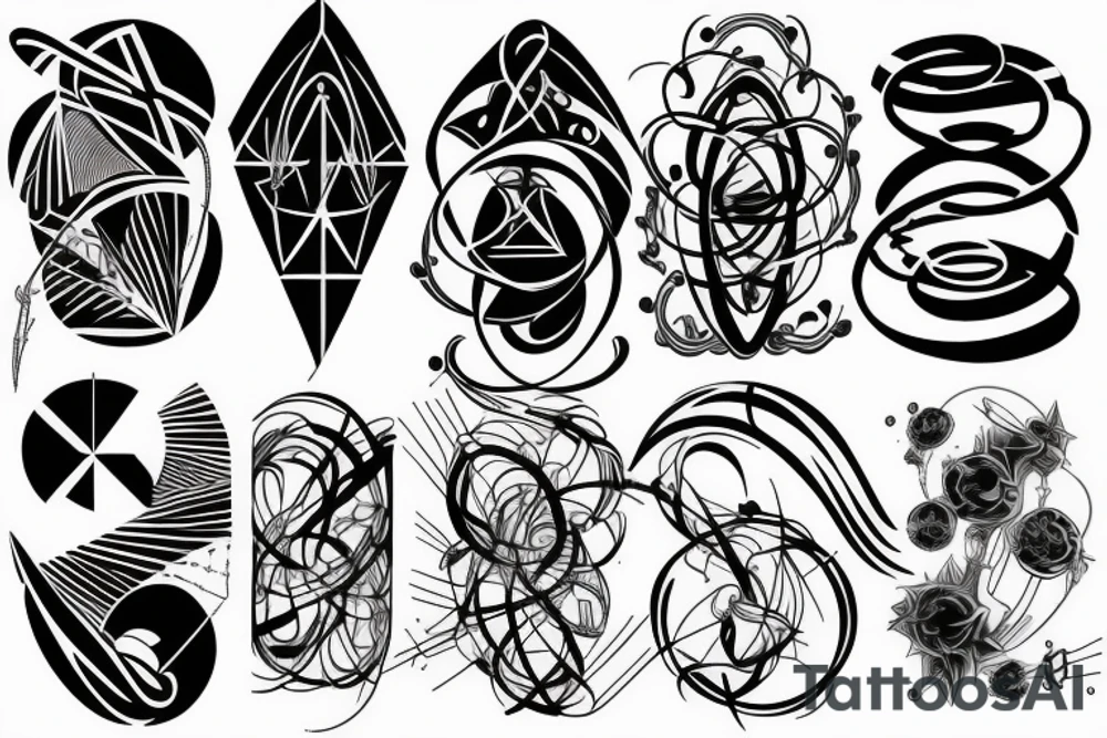 Concept quantumphysic, thin line, complicated tattoo idea
