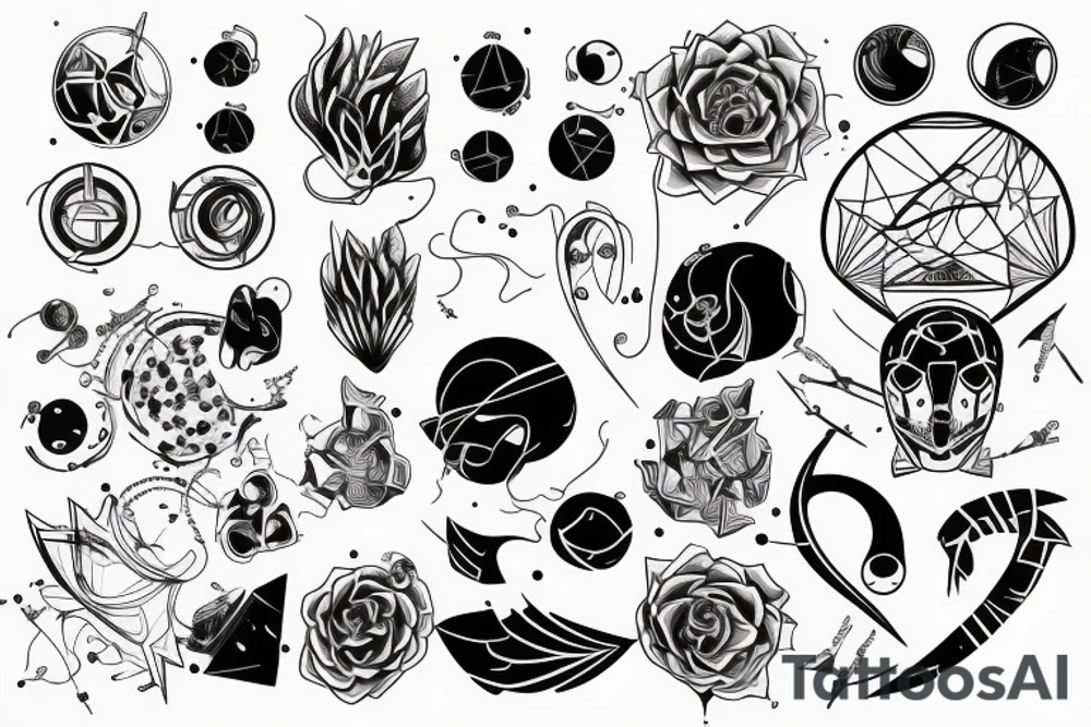 Concept quantumphysic, thin line, complicated tattoo idea