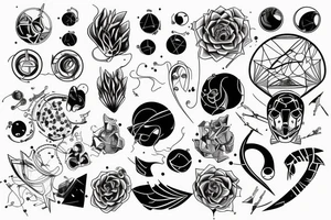 Concept quantumphysic, thin line, complicated tattoo idea
