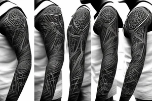 Concept quantumphysic, thin line, complicated, alien astronaut tattoo idea
