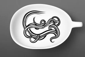 The side of a soup bowl with tentacles sticking out of it. Minimalism tattoo idea