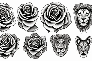 Lion rose tattoo idea