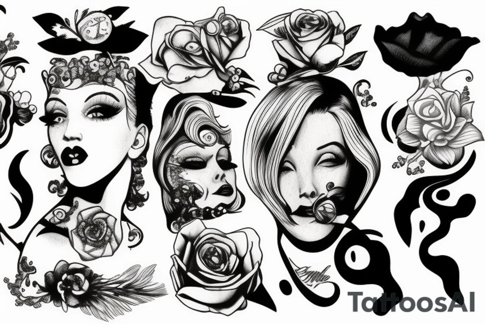 Mariline Monroe Smoking tattoo idea