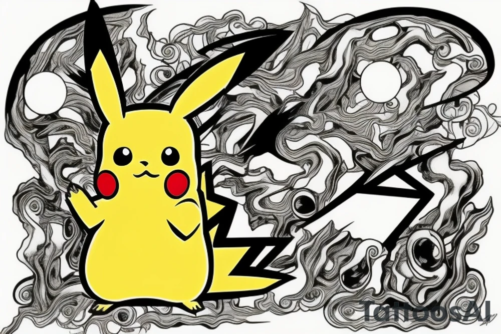 Pikachu using thunderbolt tattoo idea