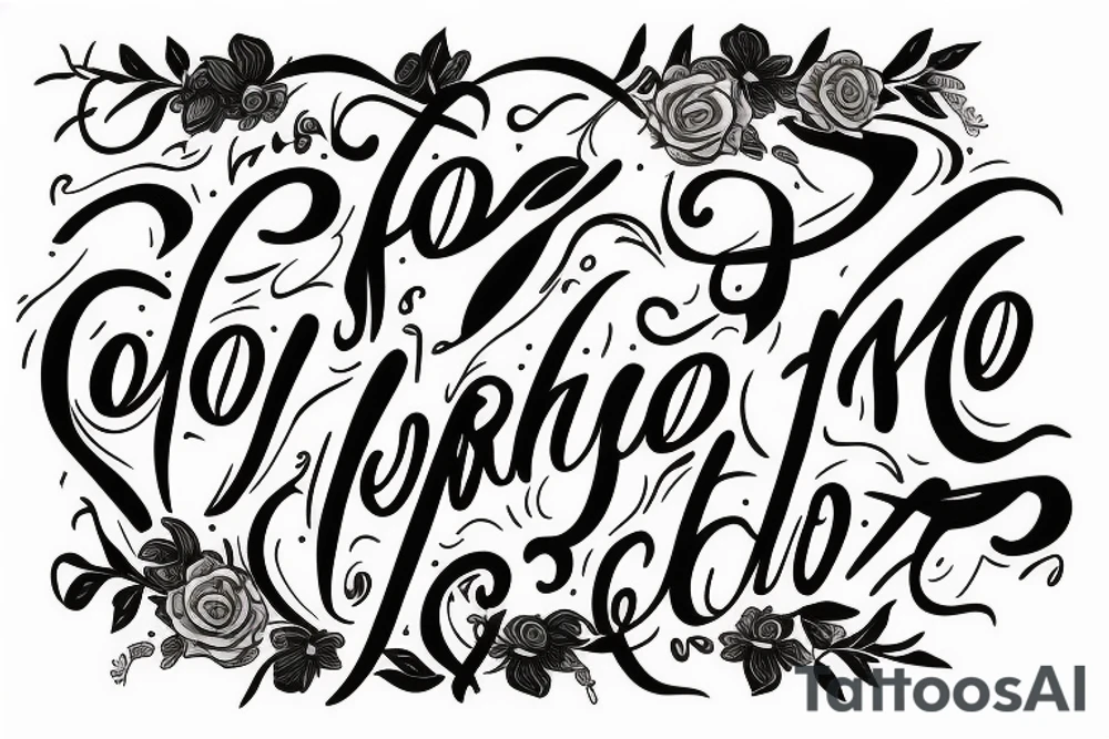 Lettering with the quote "hoc non pereo habebo fortior me" tattoo idea