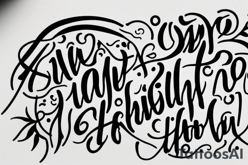 Lettering with the quote "hoc non pereo habebo fortior me" tattoo idea