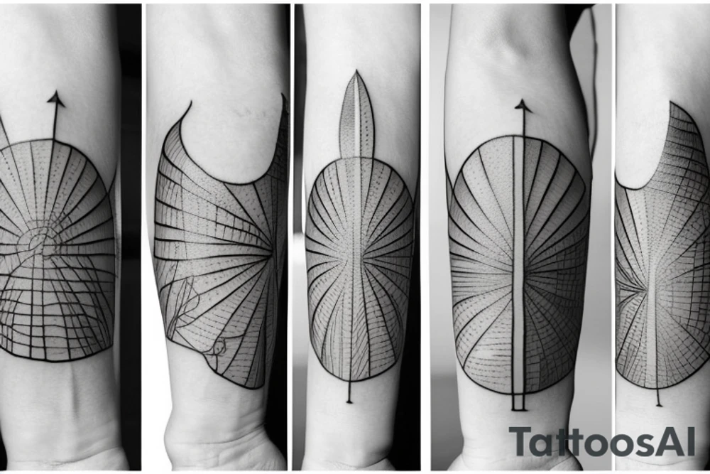 minimalist windmill tattoo idea