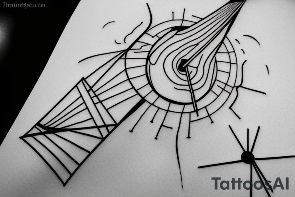minimalist windmill tattoo idea