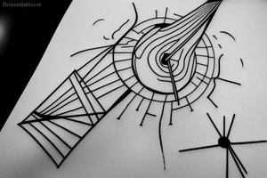 minimalist windmill tattoo idea