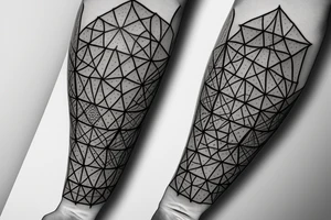 minimalist hexagonal windmill with four sails, one front door and three windows tattoo idea