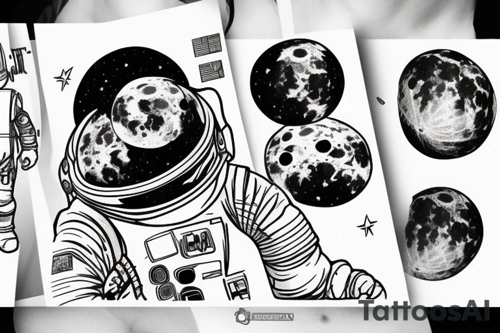 Astronaut on the moon looking into space tattoo idea