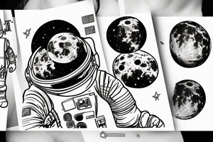 Astronaut on the moon looking into space tattoo idea