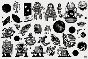 Astronaut on the moon looking into space tattoo idea