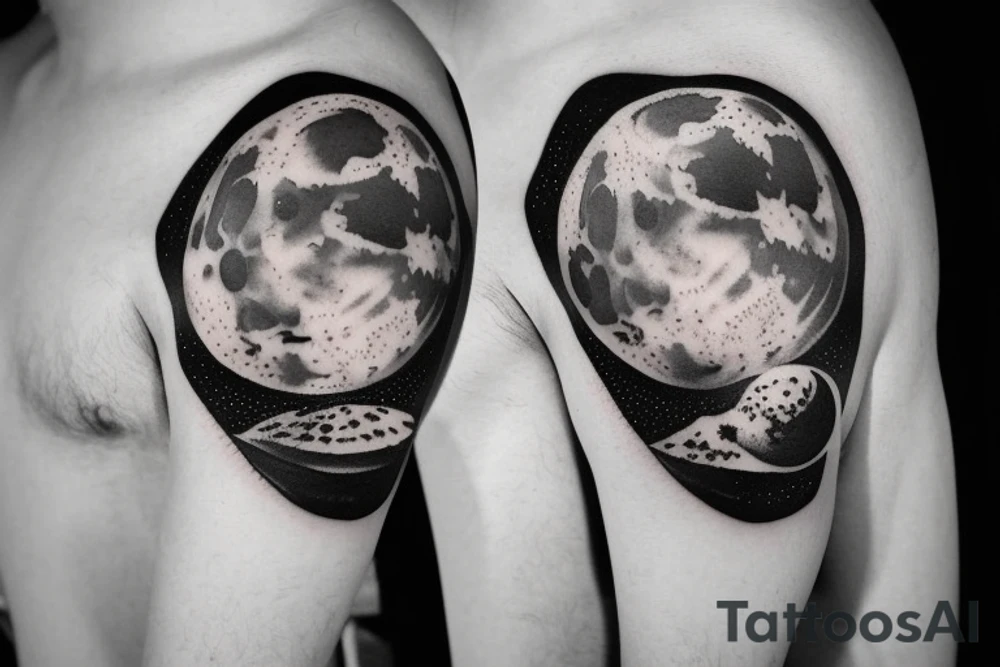 Astronaut on the moon looking into space tattoo idea