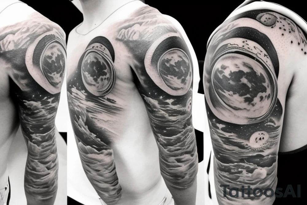 Astronaut on the moon tattoo idea