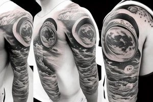 Astronaut on the moon tattoo idea