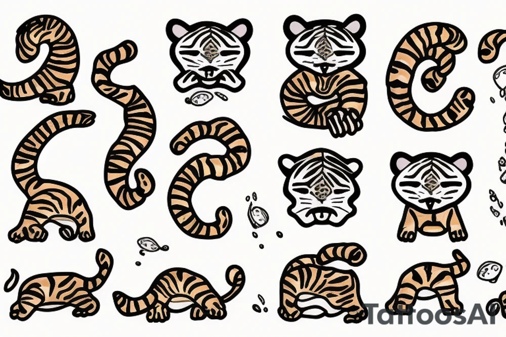 Water tiger eating cookie tattoo idea