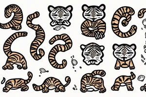 Water tiger eating cookie tattoo idea