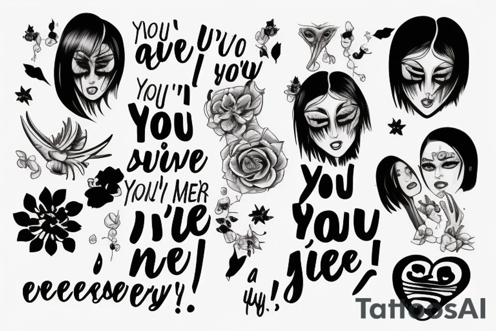 Do you think she's scared
I don't really know
I don't think she wants
to see me anymore tattoo idea