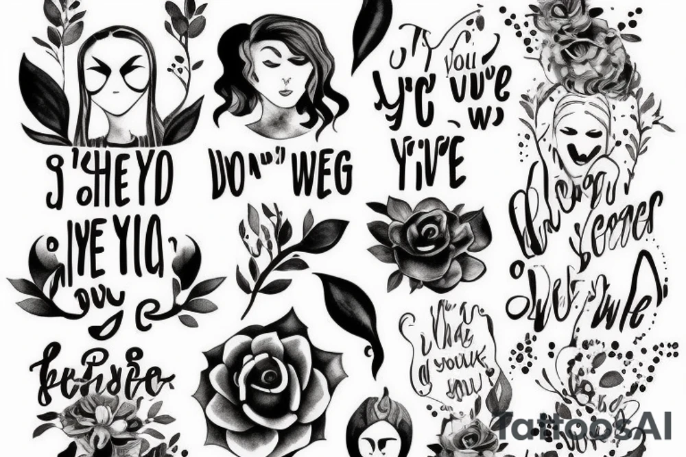 Do you think she's scared
I don't really know
I don't think she wants
to see me anymore tattoo idea