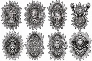 Nice mandala with Jesus hands around it tattoo idea