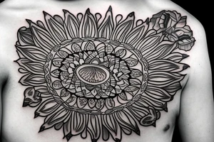 Nice mandala with Jesus hands around it tattoo idea
